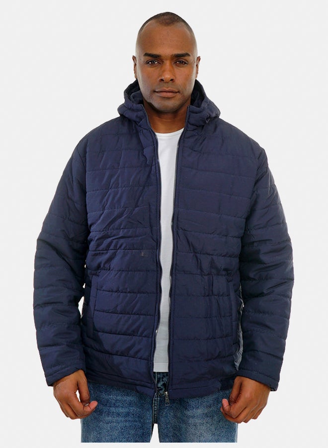 FIRE WOOD FireWood Quilted Puffer Jacket with Hood For Men- Dark Blue - Image 1